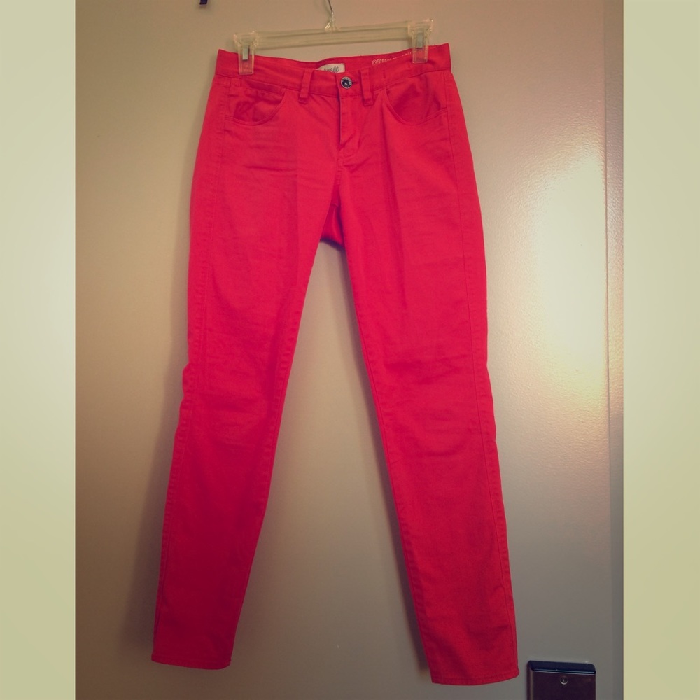 Madewell coral skinny ankle jeans